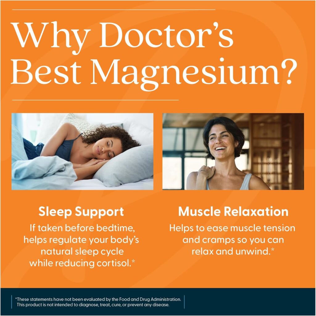 Doctor's Best High Absorption Magnesium Glycinate Lysinate Supplement vs Magnesium Citrate